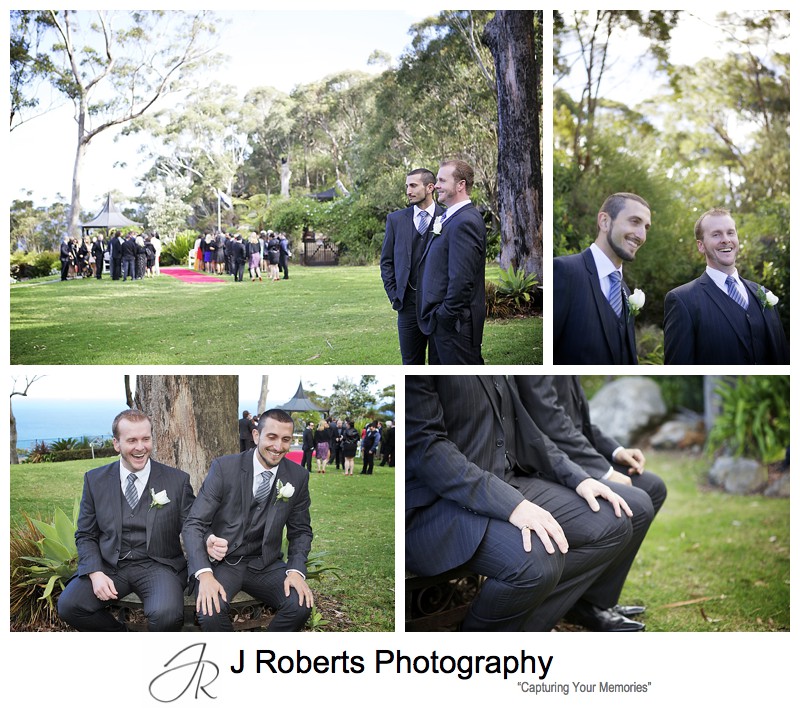 Groom with his best man having fun - sydney wedding photography 